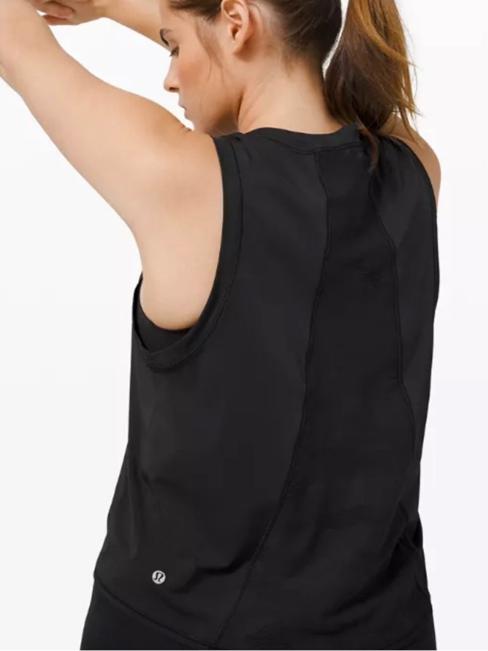 lululemon athletica sheer will tank black Racerback Workout Tank sz 10